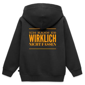 ich kann es wirklich nicht fassen - Kinder Premium Organic Zip Hoodie - Schwarz - Hinten - AI Model Kid Male (0cm)