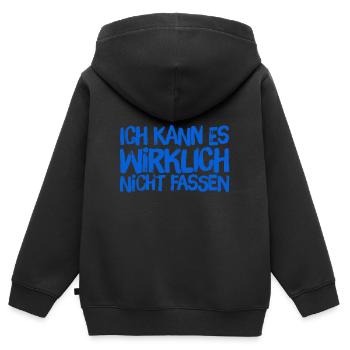 ich bin verdutzt - Kinder Premium Organic Zip Hoodie - Schwarz - Hinten - AI Model Kid Male (0cm)
