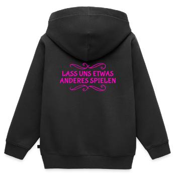 das Spiel gefällt mir nicht mehr - Kinder Premium Organic Zip Hoodie - Schwarz - Hinten - AI Model Kid Male (0cm)