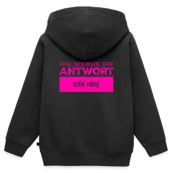 das Finden einer Antwort - Kinder Premium Organic Zip Hoodie - Schwarz - Hinten - AI Model Kid Male (0cm)