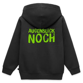 warte kurz - Kinder Premium Organic Zip Hoodie - Schwarz - Hinten - AI Model Kid Male (0cm)