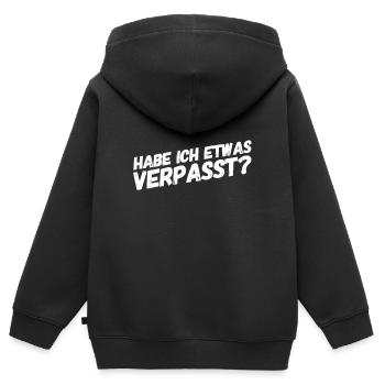 bin ich zu spät? - Kinder Premium Organic Zip Hoodie - Schwarz - Hinten - AI Model Kid Male (0cm)
