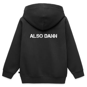 ab die Post - Kinder Premium Organic Zip Hoodie - Schwarz - Hinten - AI Model Kid Male (0cm)