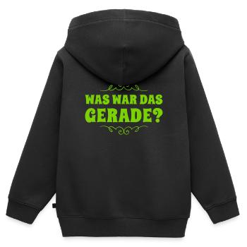das war mir neu - Kinder Premium Organic Zip Hoodie - Schwarz - Hinten - AI Model Kid Male (0cm)