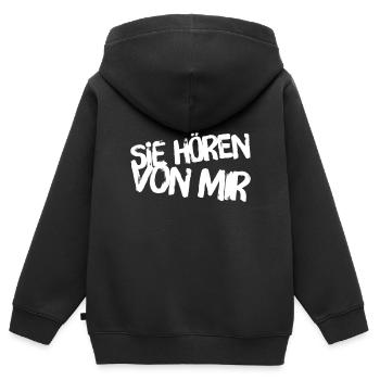 wir haben ein Problem - Kinder Premium Organic Zip Hoodie - Schwarz - Hinten - AI Model Kid Male (0cm)