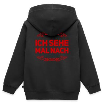 ich kucke es mir an - Kinder Premium Organic Zip Hoodie - Schwarz - Hinten - AI Model Kid Male (0cm)