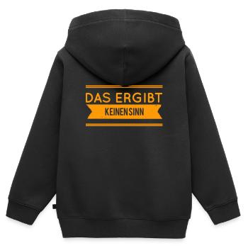 das macht einfach keinen Sinn - Kinder Premium Organic Zip Hoodie - Schwarz - Hinten - AI Model Kid Male (0cm)