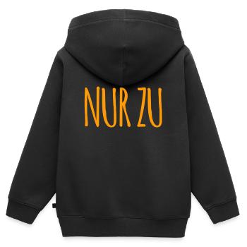 sei mutig - Kinder Premium Organic Zip Hoodie - Schwarz - Hinten - AI Model Kid Male (0cm)