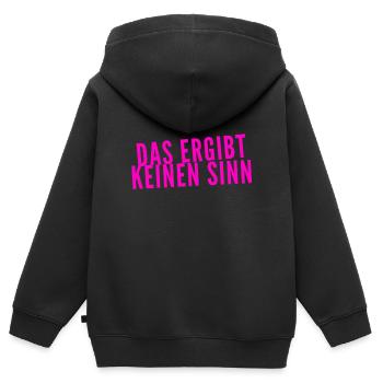 das ergibt keinen Sinn - Kinder Premium Organic Zip Hoodie - Schwarz - Hinten - AI Model Kid Male (0cm)