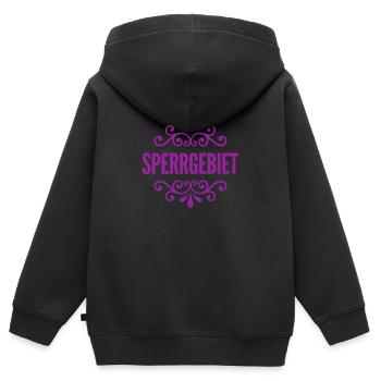 Sperrgebiet - Kinder Premium Organic Zip Hoodie - Schwarz - Hinten - AI Model Kid Male (0cm)