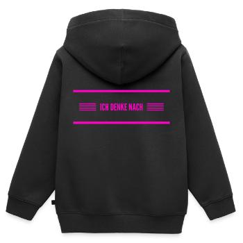 Denken ist genial - Kinder Premium Organic Zip Hoodie - Schwarz - Hinten - AI Model Kid Male (0cm)