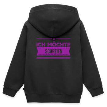 schreien wäre toll - Kinder Premium Organic Zip Hoodie - Schwarz - Hinten - AI Model Kid Male (0cm)
