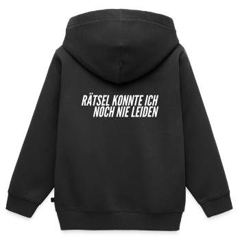 Rätsel sind nichts für mich - Kinder Premium Organic Zip Hoodie - Schwarz - Hinten - AI Model Kid Male (0cm)