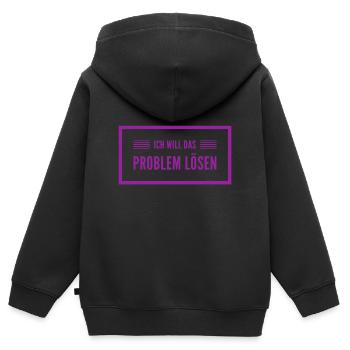 ich will Probleme lösen - Kinder Premium Organic Zip Hoodie - Schwarz - Hinten - AI Model Kid Male (0cm)