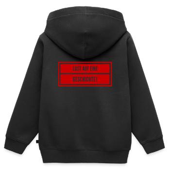 Bock auf eine Geschichte? - Kinder Premium Organic Zip Hoodie - Schwarz - Hinten - AI Model Kid Male (0cm)