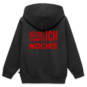 Rätsel sind nicht mein Ding - Kinder Premium Organic Zip Hoodie - Schwarz - Hinten - AI Model Kid Male (0cm)