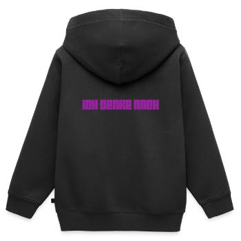 Zum denken geboren - Kinder Premium Organic Zip Hoodie - Schwarz - Hinten - AI Model Kid Male (0cm)