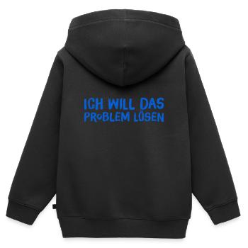 ich will das Problem lösen - Kinder Premium Organic Zip Hoodie - Schwarz - Hinten - AI Model Kid Male (0cm)