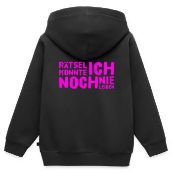 bloß keine Rätsel - Kinder Premium Organic Zip Hoodie - Schwarz - Hinten - AI Model Kid Male (0cm)