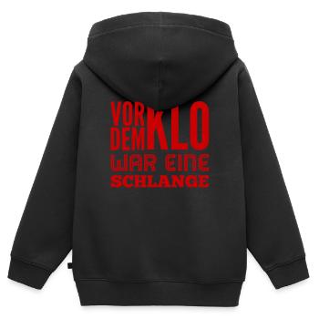vor dem Klo war eine Schlange - Kinder Premium Organic Zip Hoodie - Schwarz - Hinten - AI Model Kid Male (0cm)