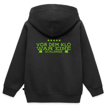 es hat länger gedauert - Kinder Premium Organic Zip Hoodie - Schwarz - Hinten - AI Model Kid Male (0cm)