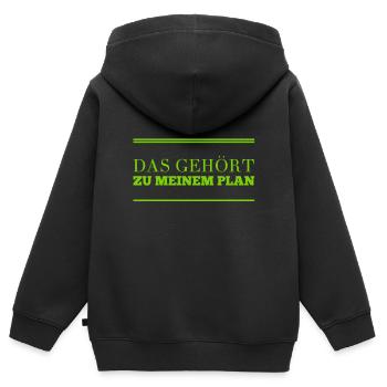 Teil des Plans - Kinder Premium Organic Zip Hoodie - Schwarz - Hinten - AI Model Kid Male (0cm)