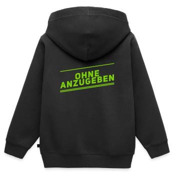 ich mag keine Angeber - Kinder Premium Organic Zip Hoodie - Schwarz - Hinten - AI Model Kid Male (0cm)