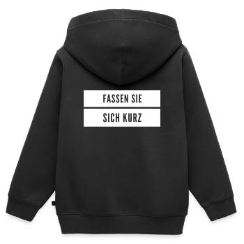 nicht so viel reden - Kinder Premium Organic Zip Hoodie - Schwarz - Hinten - AI Model Kid Male (0cm)