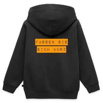 reden sie wenig - Kinder Premium Organic Zip Hoodie - Schwarz - Hinten - AI Model Kid Male (0cm)