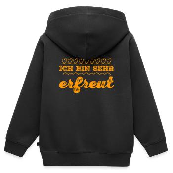 die Freude ist auf meiner Seite - Kinder Premium Organic Zip Hoodie - Schwarz - Hinten - AI Model Kid Male (0cm)