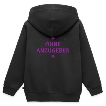 angeben ist out - Kinder Premium Organic Zip Hoodie - Schwarz - Hinten - AI Model Kid Male (0cm)