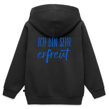schön sie zu sehen - Kinder Premium Organic Zip Hoodie - Schwarz - Hinten - AI Model Kid Male (0cm)