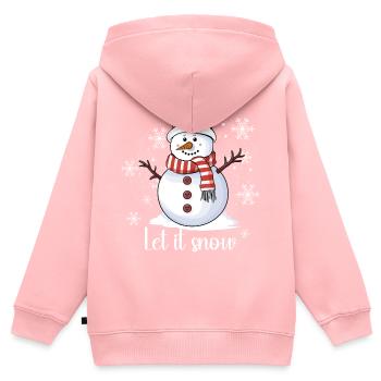 Bonhomme de neige - Sweat Premium à capuche zippé enfant bio - rose - Dos - AI Model Kid Female (0cm)