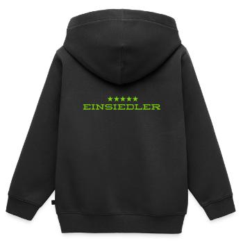 ich mag die Stille - Kinder Premium Organic Zip Hoodie - Schwarz - Hinten - AI Model Kid Male (0cm)