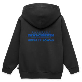 Erwachsene mögen das - Kinder Premium Organic Zip Hoodie - Schwarz - Hinten - AI Model Kid Male (0cm)