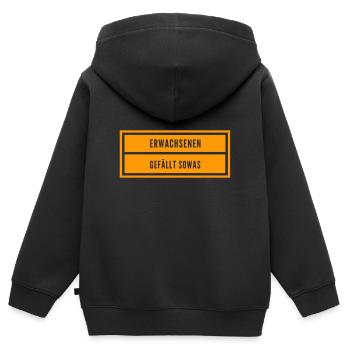 Erwachsene lieben das - Kinder Premium Organic Zip Hoodie - Schwarz - Hinten - AI Model Kid Male (0cm)