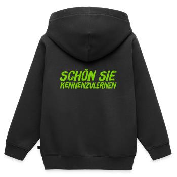 ich mag sie - Kinder Premium Organic Zip Hoodie - Schwarz - Hinten - AI Model Kid Male (0cm)
