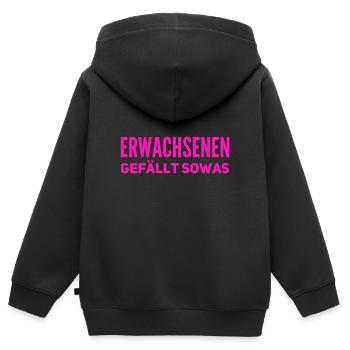 endlich was für Erwachsene - Kinder Premium Organic Zip Hoodie - Schwarz - Hinten - AI Model Kid Male (0cm)