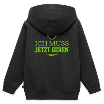 Zeit zu gehen - Kinder Premium Organic Zip Hoodie - Schwarz - Hinten - AI Model Kid Male (0cm)