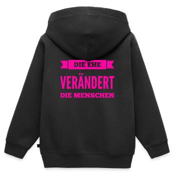 die Ehe verändert dich - Kinder Premium Organic Zip Hoodie - Schwarz - Hinten - AI Model Kid Male (0cm)