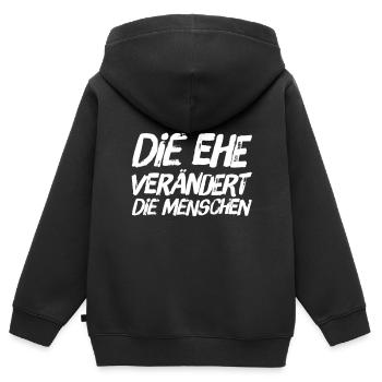 die Ehe verändert - Kinder Premium Organic Zip Hoodie - Schwarz - Hinten - AI Model Kid Male (0cm)