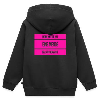 Fehler einer Mutter - Kinder Premium Organic Zip Hoodie - Schwarz - Hinten - AI Model Kid Male (0cm)