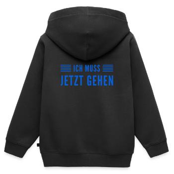 Zeit zu gehen - Kinder Premium Organic Zip Hoodie - Schwarz - Hinten - AI Model Kid Male (0cm)