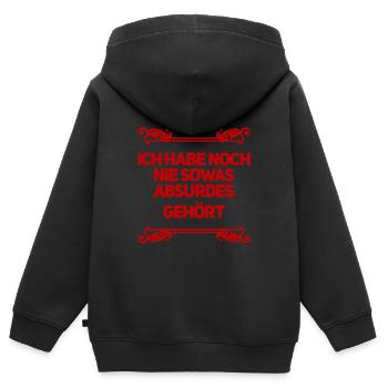 totaler Schwachsinn - Kinder Premium Organic Zip Hoodie - Schwarz - Hinten - AI Model Kid Male (0cm)