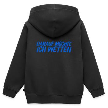 da wette ich drauf - Kinder Premium Organic Zip Hoodie - Schwarz - Hinten - AI Model Kid Male (0cm)