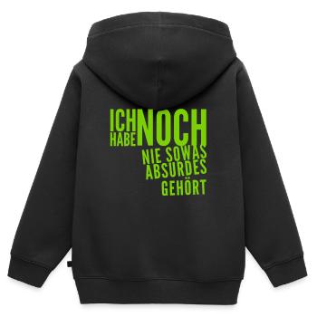 das ist nicht zu glauben - Kinder Premium Organic Zip Hoodie - Schwarz - Hinten - AI Model Kid Male (0cm)