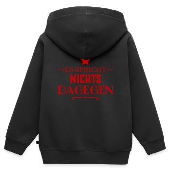 ist ok - Kinder Premium Organic Zip Hoodie - Schwarz - Hinten - AI Model Kid Male (0cm)