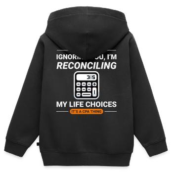 Buchhalter Buchhaltung Buchhaltung Finanzen Lustig - Kinder Premium Organic Zip Hoodie - Schwarz - Hinten - AI Model Kid Male (0cm)