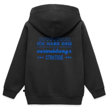 warum nicht vermeiden - Kinder Premium Organic Zip Hoodie - Schwarz - Hinten - AI Model Kid Male (0cm)