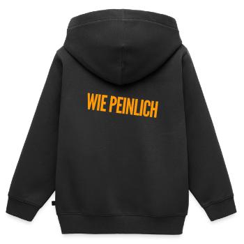 einfach nur peinlich - Kinder Premium Organic Zip Hoodie - Schwarz - Hinten - AI Model Kid Male (0cm)